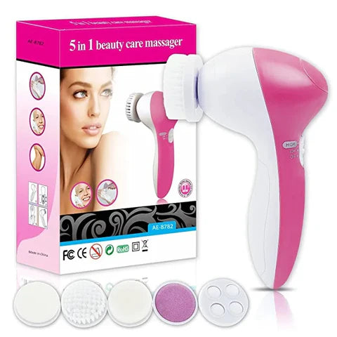 5 in 1 Facial Electric Cleanser and Massager, Face Massager Machine, Skin Electric Cleanser, Scrub Beauty Device Scrubber